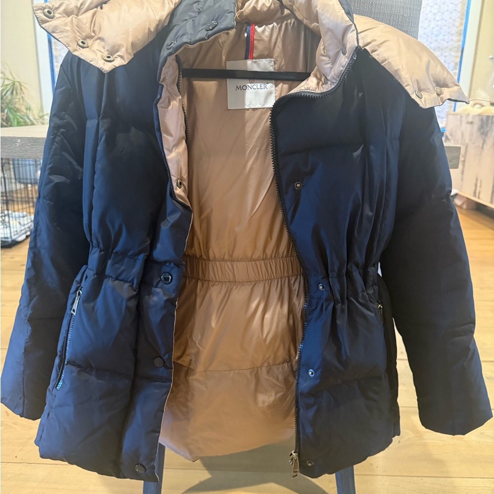 Moncler Black and Tan Puffer Jacket